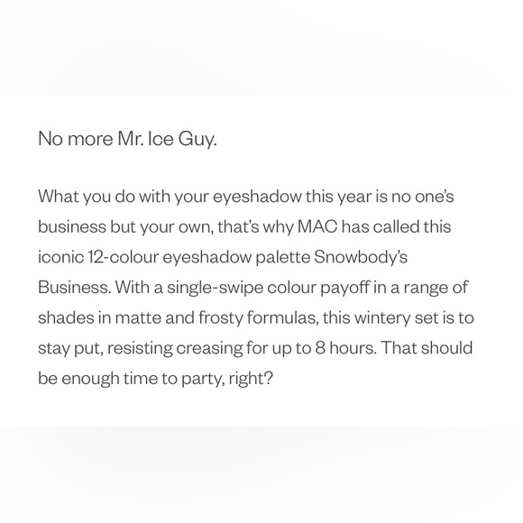 MAC Limited Edition-Snowbody’s Business Eye Shadow Palette X 12, New in Box - Picture 5 of 10